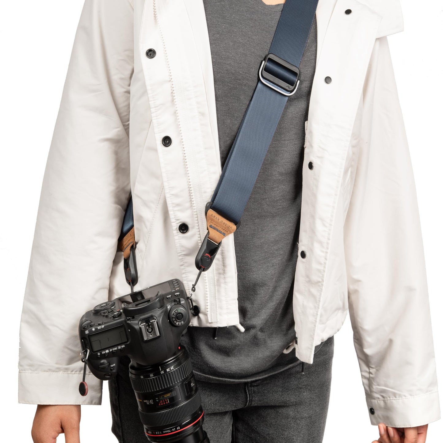 Peak Design Slide Camera Strap, Midnight Blue, Configurable as a Sling, Neck or Shoulder Strap, Quick Release and Connection, Smooth and Grippy Side