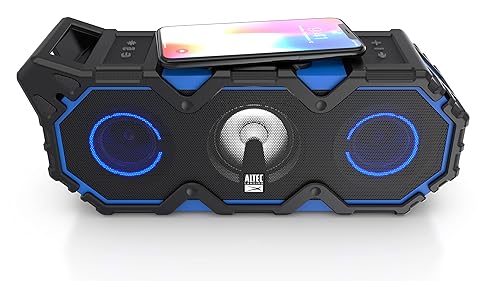 Altec Lansing Super Lifejacket Jolt - Waterproof Bluetooth Speaker, Durable & Portable Speaker with Qi Wireless Charging and Customizable Lights