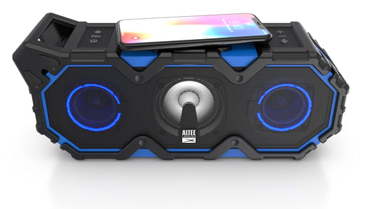 Altec Lansing Super Lifejacket Jolt - Waterproof Bluetooth Speaker, Durable & Portable Speaker with Qi Wireless Charging and Customizable Lights