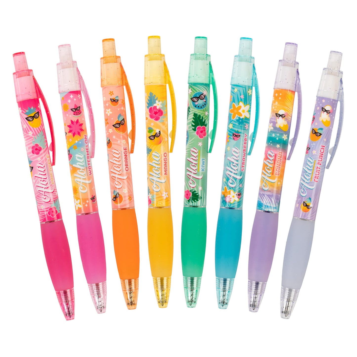 Gel Smens - WILD Scented Pens (7 Black + 1 White Ink) Medium Point, 8 Count