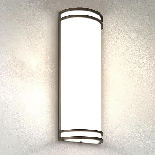ASD 18 Inch LED Outdoor Sconce Lights - 20W 120-277V 3000K 4000K 5000K Bronze Exterior Lighting Fixtures, Dimmable Exterior Lights for House, Modern