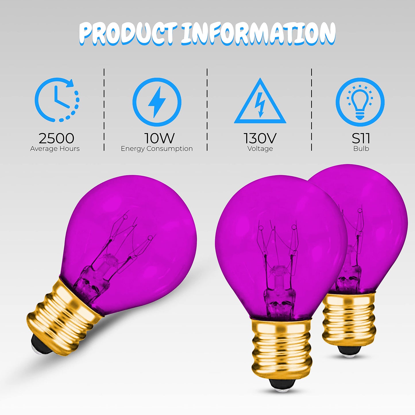 OHLECTRIC S11 Transparent Pink Ceramic Light Bulbs with E17 | 10W Dimmable Night Light Bulbs | Ideal for Amusement and Theatrical Lighting | 10-Pack