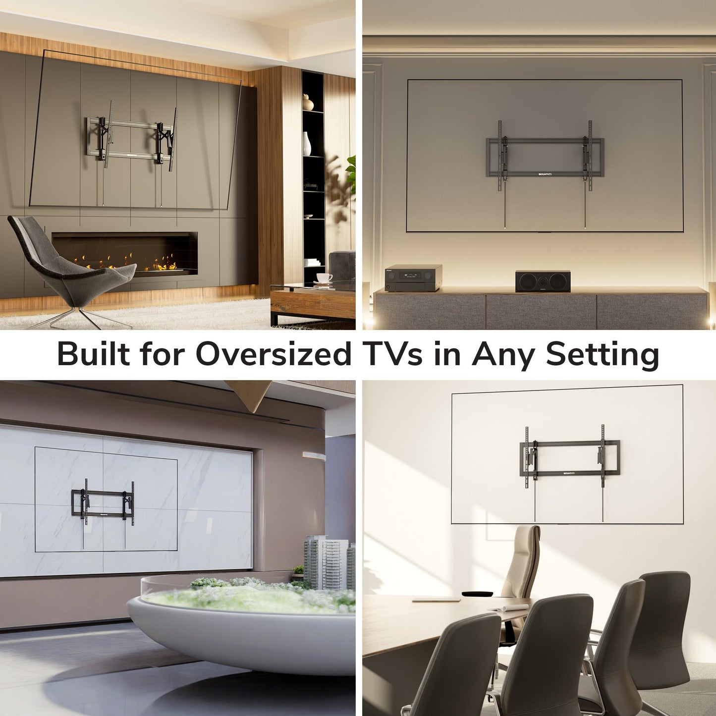 Mount-It! Advanced Extendable Tilt TV Wall Mount for 55-105 Inch TVs, Low Profile 2.1” Heavy-Duty Bracket with 6.8” Extension, Tilt & Swivel