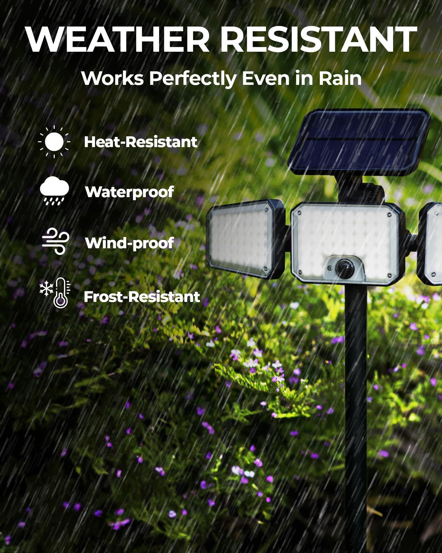 Bell+Howell Bionic Flood Light AS SEEN ON TV, 500 Lumen Deluxe Version Bionic Floodlight, LED Solar Flood Lights Outdoor Motion Sensor Waterproof