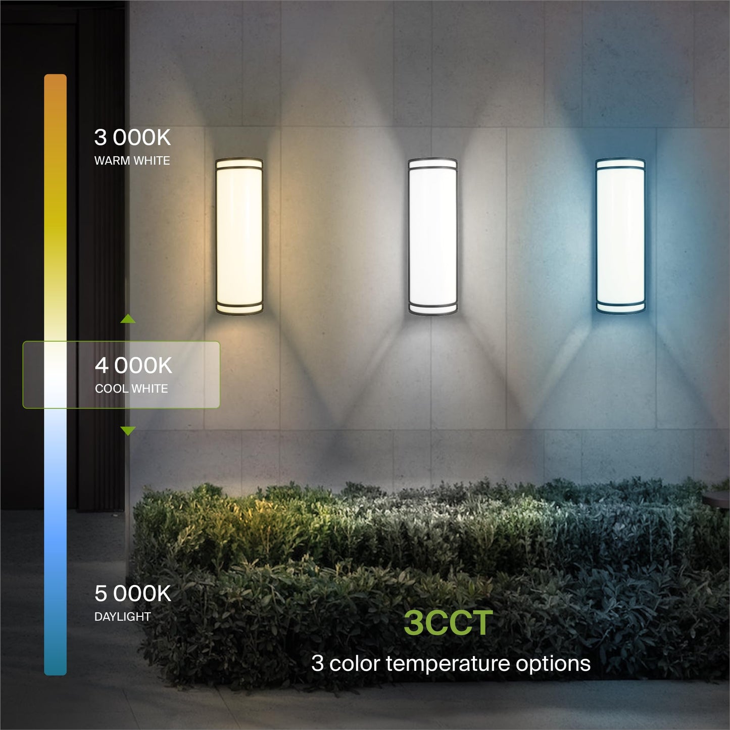 ASD 18 Inch LED Outdoor Sconce Lights - 20W 120-277V 3000K 4000K 5000K Bronze Exterior Lighting Fixtures, Dimmable Exterior Lights for House, Modern