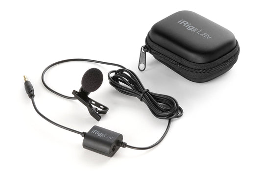 IK Multimedia iRig Mic Lav Lapel Microphone, omnidirectional Condenser lavalier Microphone with 1/8" TRRS Jack, Headphone Out and Daisy-Chaining for