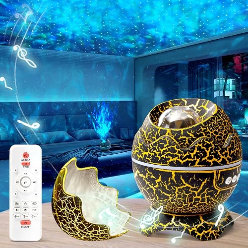 XQBX Dinosaur Egg Galaxy Projector Glow in The Dark Stars for Ceiling Room Decor Aesthetic led Lights for Bedroom Mothers Day Gifts Disco Ball Decor