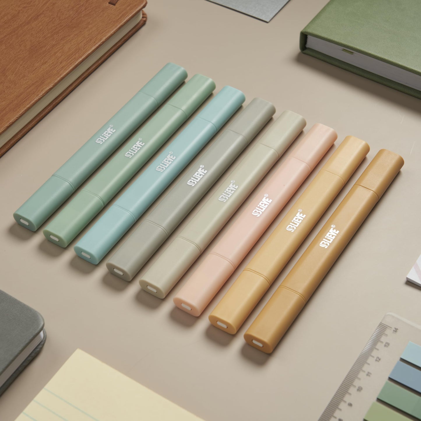 BLIEVE Bible Highlighters No Bleed Through, Pastel Colors, Dual Tip, 8 Pack