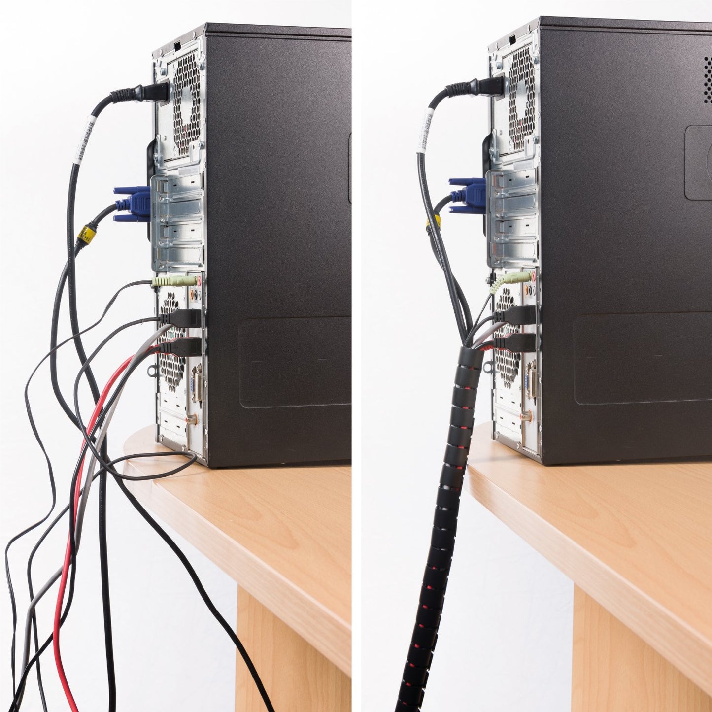D-Line Cable Zipper Cord Tube Organizer with Zip Tool, Cable Management Sleeve, Cover for Long Wire Runs, 1 Inch Diameter (8.2 FT, Black)