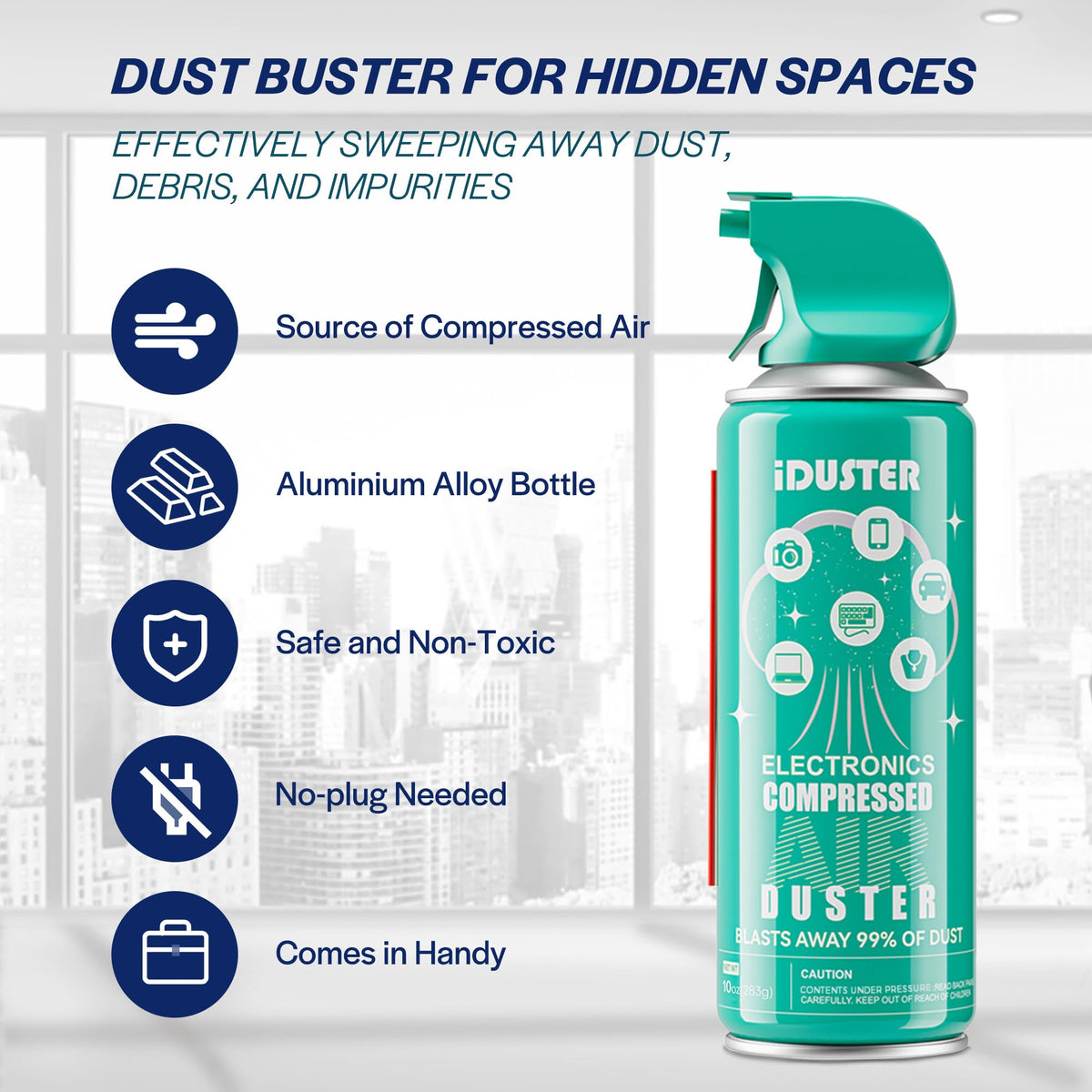 Compressed Canned Air Duster for Computer - 10oz Disposable Keyboard Cleaner Spray, 2PCS