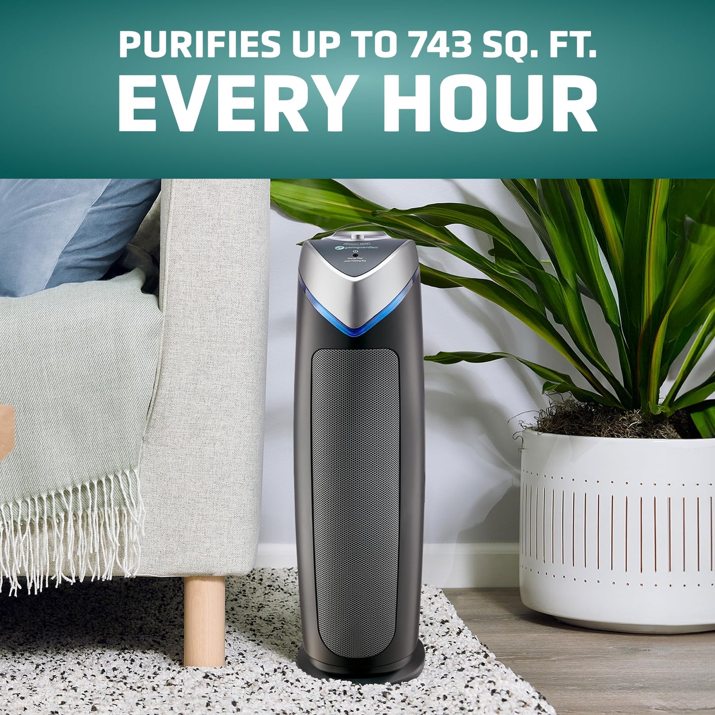 GermGuardian HEPA Air Purifier - Large Room Air Purifier for Bedroom, Office, Dorm, and Home - Filters Pet Dander, Dust, Pollen, Smoke, Scents