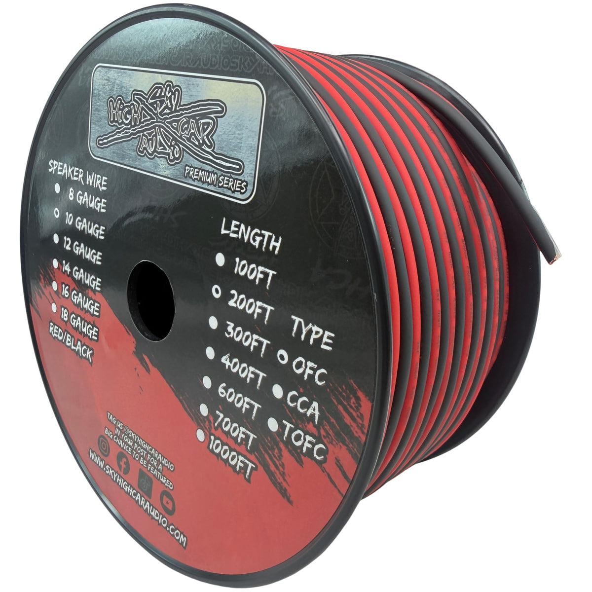 100' feet True 10 Gauge AWG OFC Speaker Wire Red/Black Car Home Audio