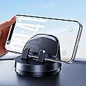 DICMKY Car Dashboard Phone Holder Mount, 360 °Rotating Curved Dash Automatic Clamping Cell Phone Mount with Adaptive Adhesive Base, Multifunctional