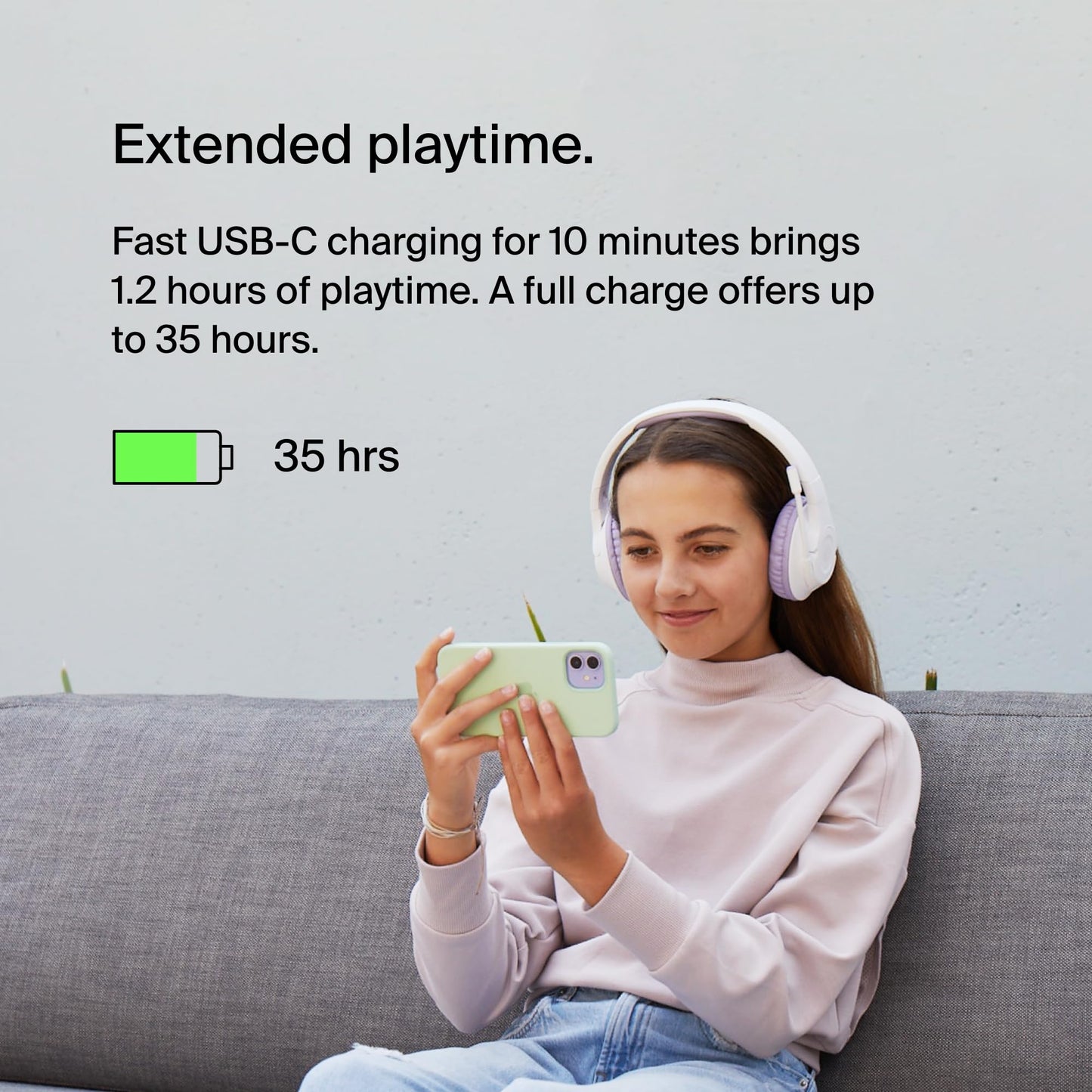 Belkin SoundForm Inspire Bluetooth Kids Headphones, 35H Battery Life