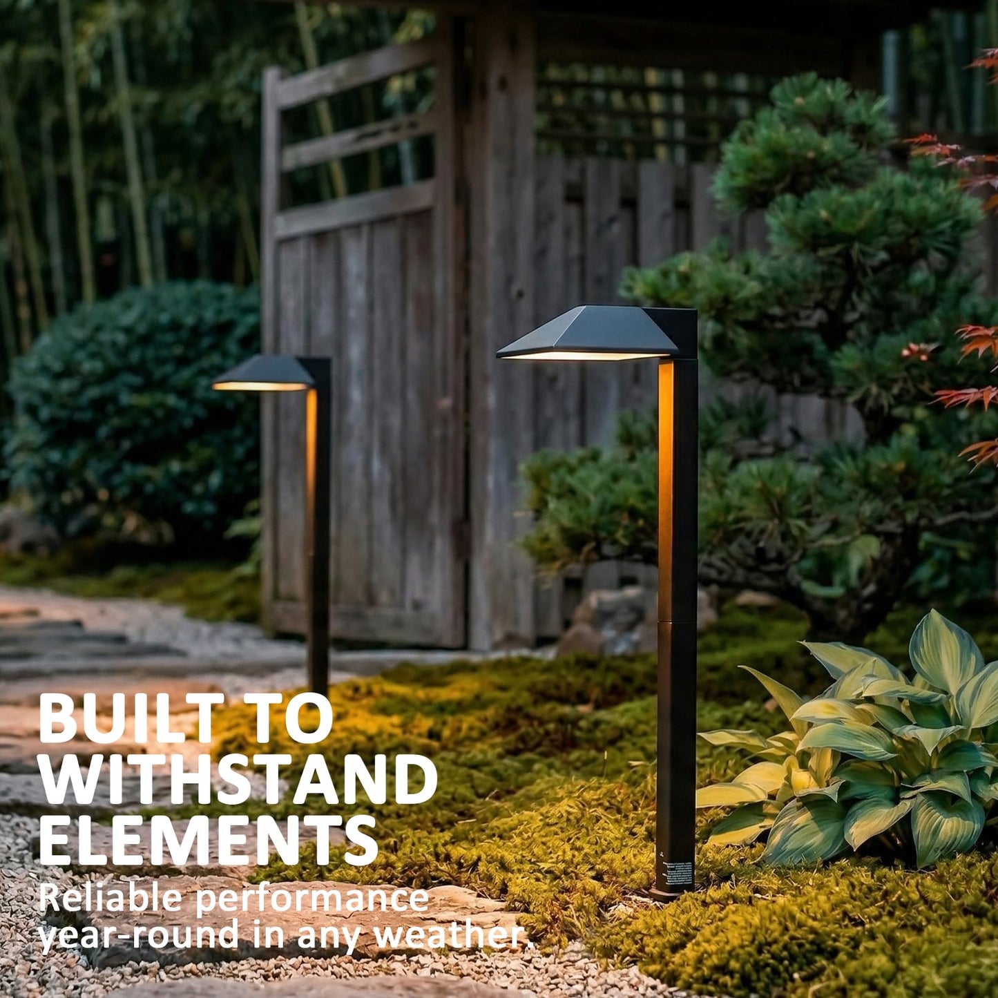 LL LIGHTING LIVING Low Voltage Pathway Lights 2PK Outdoor Landscape Lighting 1.2W 40 Lumen 2700K 12V AC Path Lights with Replacement Bulb Wire