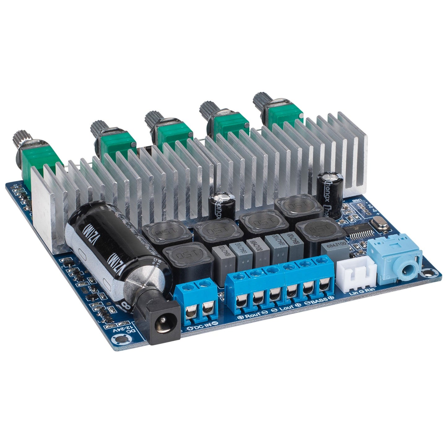Parts Express TPS3116D2 Class D 2.1 Bluetooth 5.0 Amplifier Board 2 x 50W + 100W with Filter and Volume Controls