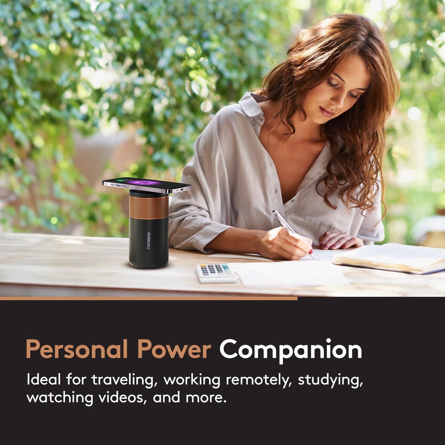 Duracell M100 Portable Charging Hub - 92W Charger for Laptops & Tablets, Wireless Charging for Cell Phones & Earbuds - Light & Compact Power Bank