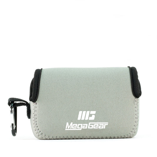 MegaGear Canon Powershot Sx730 Hs, Sx720 Hs, Sx710 Hs, G16, G15 Ultra Light Neoprene Camera Case, With Carabiner - Gray - MG1246, PU Leather