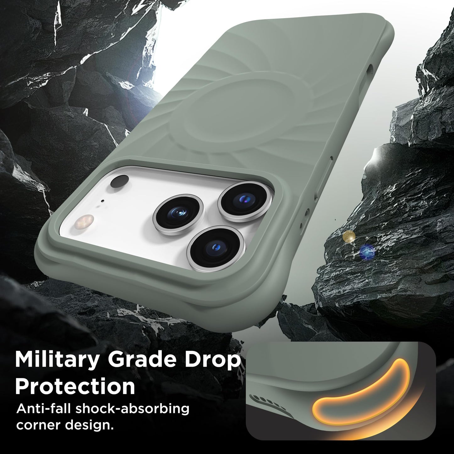 COFFKER for iPhone 17 Pro Case, Compatible with MagSafe, Screen Protector +[Integrated Silicone Camera Control Button], Shockproof Protective Magnetic