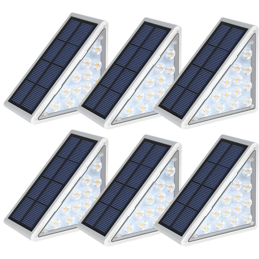 LED Solar Step Lights Waterproof Outdoor Stair Lights, Solar Deck Lights Outdoor Decor IP67 Solar Decoration Lights for Yard, Patio, Garden, Walkways