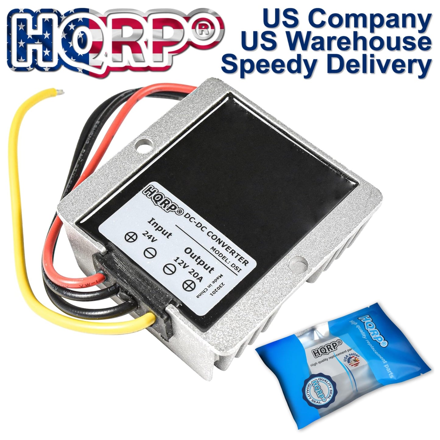 HQRP DC-DC Step Down Converter 24V to 12V 20A 240W Power Supply Adapter Compatible with Golf Cart Club Car, LED Strip Light, Motor, Dashcam, Car…