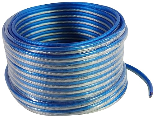Rockville Blue 14G50 OFC 14 Gauge 50 Foot 100% OFC Copper Speaker Wire, Tinned Marine-Grade Jacket, Flexible Stranded Design, for Car, Marine, Outdoor