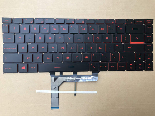 Original New for MSI GF65 Thin 10UE-047 15.6" Gaming Laptop Keyboard US with Backlit Red Letters