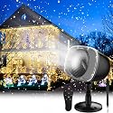 Christmas Snowfall Projector Lights,FLEVO Waterproof Snowfall LED Light Projector,Outdoor Indoor Snow Lighting Projector with Dynamic Snow Effect