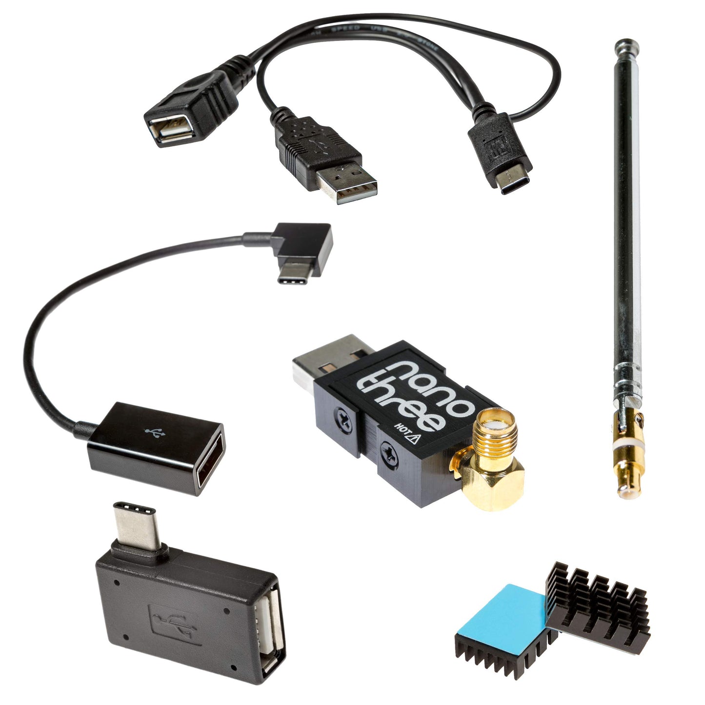 NESDR Nano 3 OTG, USB-C Edition - Tiny Premium RTL-SDR Bundle for Android and Other USB On-The-Go (OTG) Host Devices. The Smallest RTL2832U & R820T2