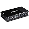 TRENDnet 4 Computer 4-Port USB 3.1 Sharing Switch, TK-U404, Flash Drive Sharing, Scanners, Printers, Mouse, Keyboard, Windows & Mac Compatible