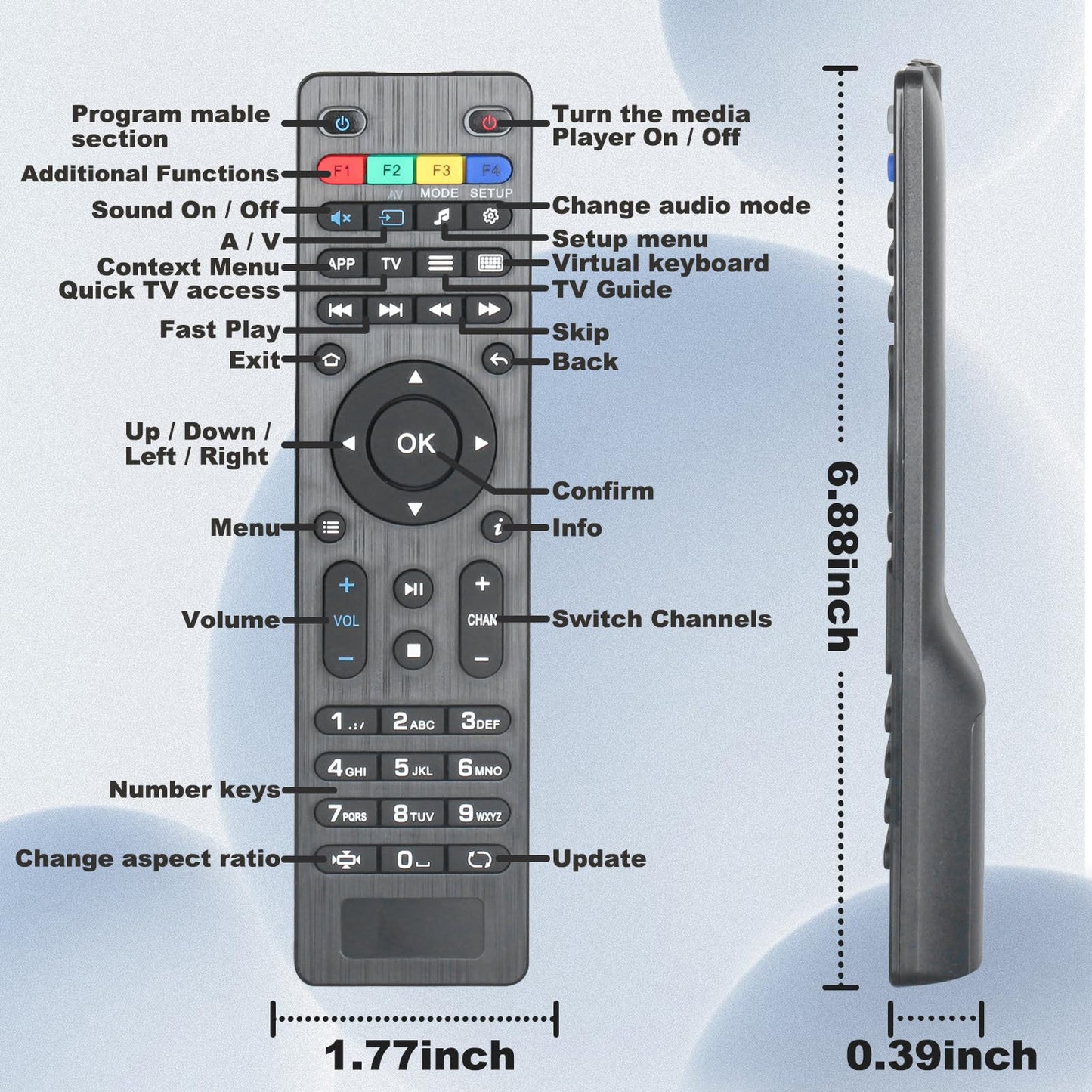 Replace Remote Control for MAG254 MAG250 Mag255 Mag256 Mag275 Mag322 Mag349 Mag410 Mag520 OTT TV Box IPTV Set-Top Box