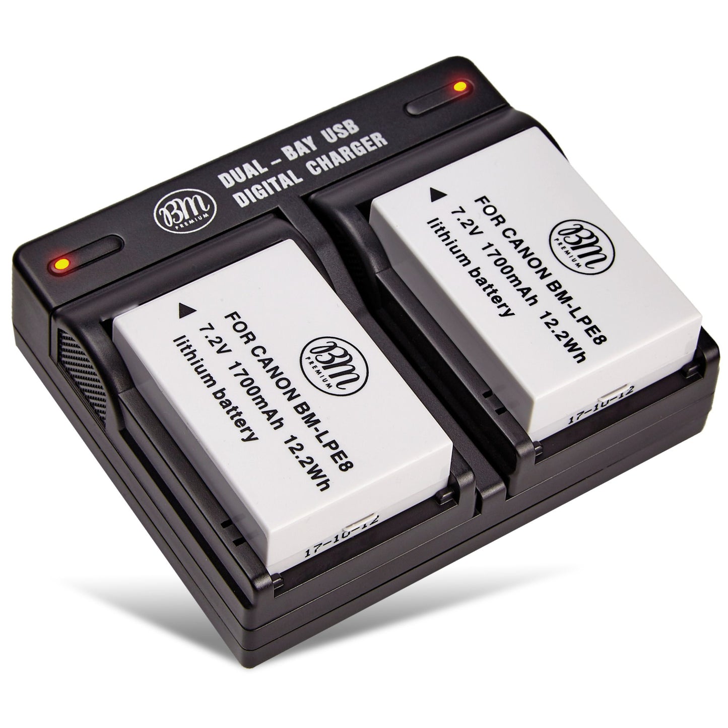 BM Premium 2-Pack LP-E8 Batteries and Dual Battery Charger Kit for Canon EOS Rebel T2i, T3i, T4i, T5i, EOS 550D, 600D, 650D, 700D DSLR Digital Camera