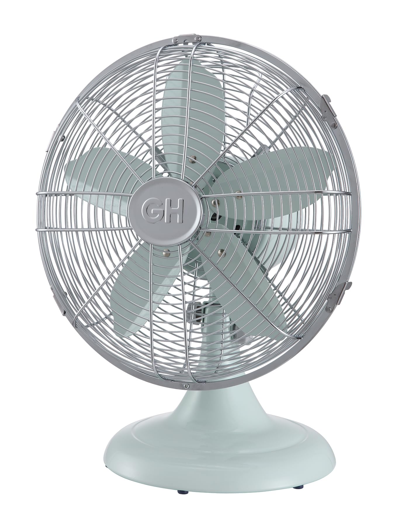 Good Housekeeping (92604) All-Metal 12" Retro Desk Office Table Fan with Wide Oscillation, 3-Speed Settings & Carrying Handle (Breezewave)