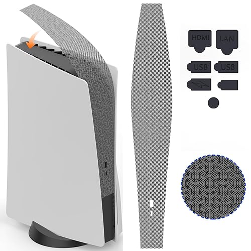 Dust Cover Net for PS5 Console, PS5 Heatsink Barrier Pets Hair Anti-dust Cover Dustproof for PlayStation 5 Optical Drive Version/Digital Version Game