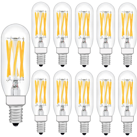 T8 T25 LED Bulb E12 Dimmable 110V 600lm 3000K 6Watt Warm White 10Pack