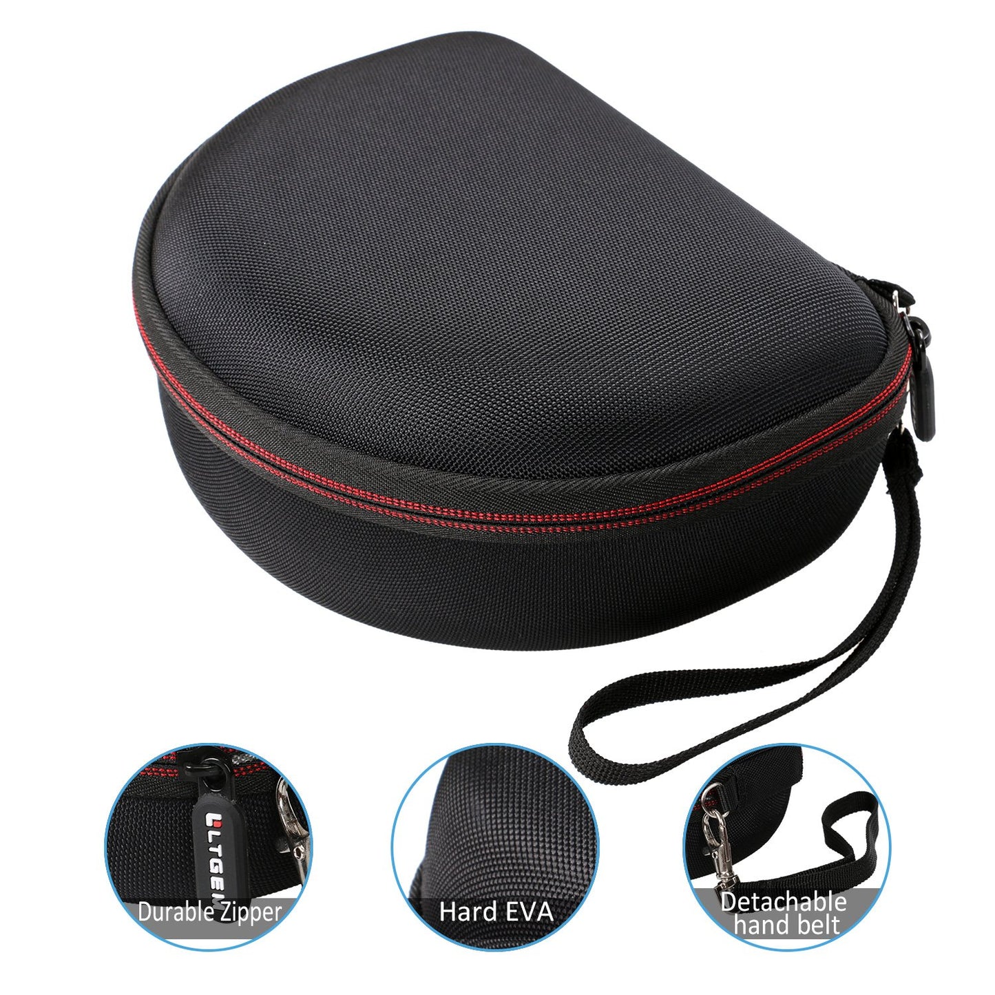 LTGEM Case Compatible with Sony MDR7506 Professional Large Diaphragm Headphone, Black+Grey(Case Only)