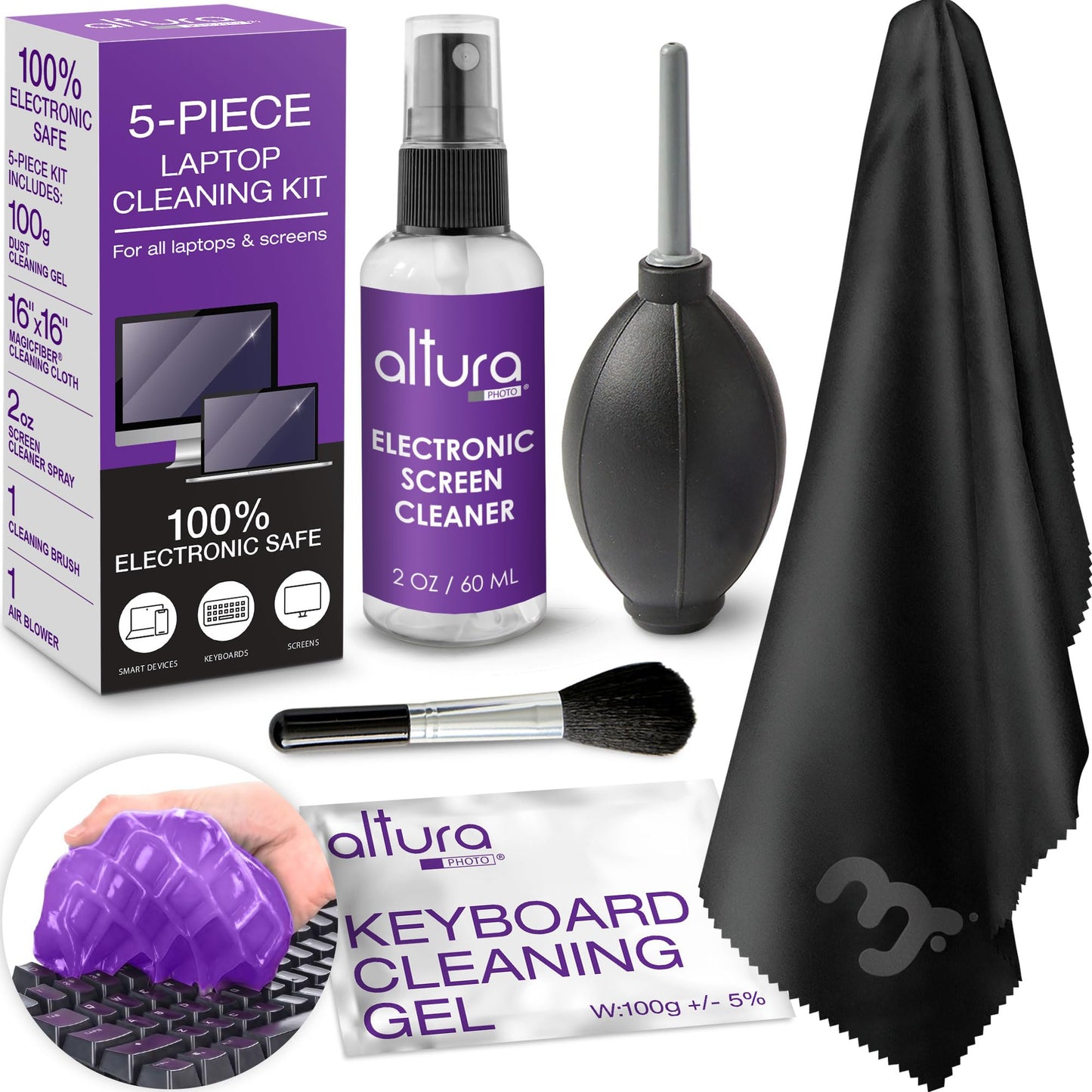 Keyboard Cleaner & Laptop Cleaning Kit - All-In-One Electronic Screen Cleaner for Computer, PC, MacBook, iPhone, Camera Accessories - Gifts for Gamers