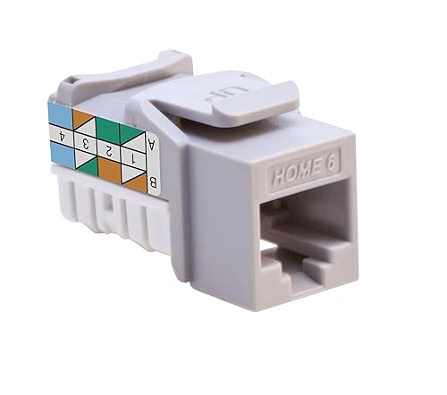 Leviton Home 6 Snap-In Connector, T568A/B Wiring, 61HOM-RG6, Grey