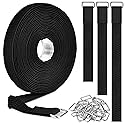 Nettbe 0.75"x19.7ft Hook and Loop Straps with 30 Buckles Adjustable Cut-to-Length Cable Ties - Reusable Nylon Fastening Tape Cable Straps for Storage