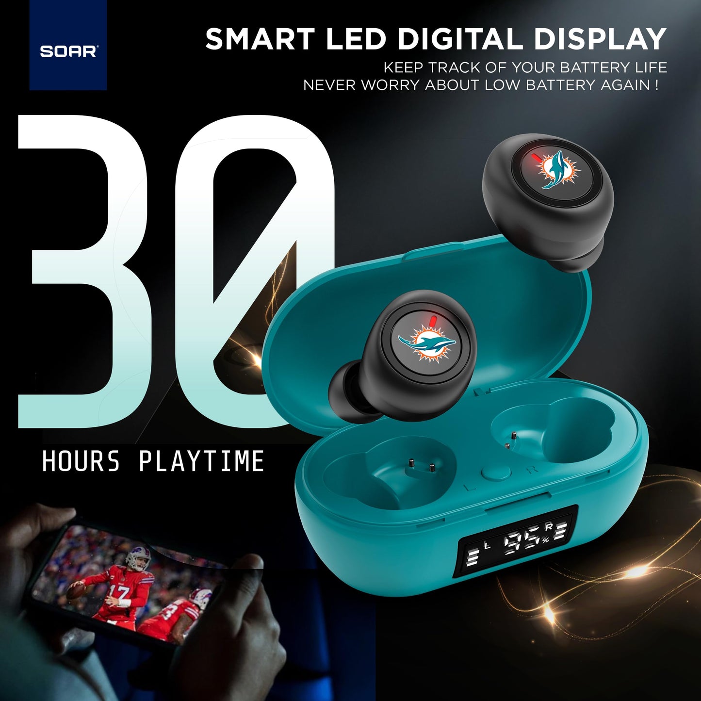 SOAR Collegiate True Wireless Earbuds v.7, Alabama Crimson Tide