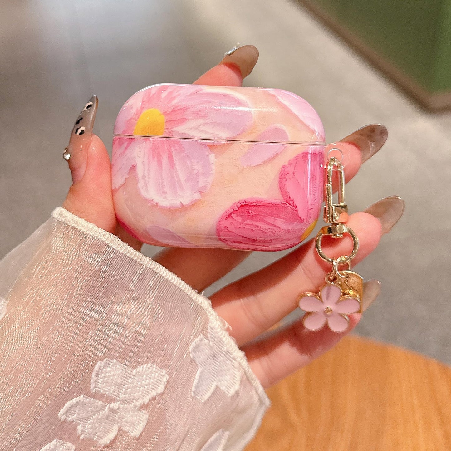 PHOEACC for AirPod Pro 3 Case 2025 Cute Aesthetic Flower for Women Girls Soft TPU Protective Cover with Keychain Compatible for AirPods Pro 3rd