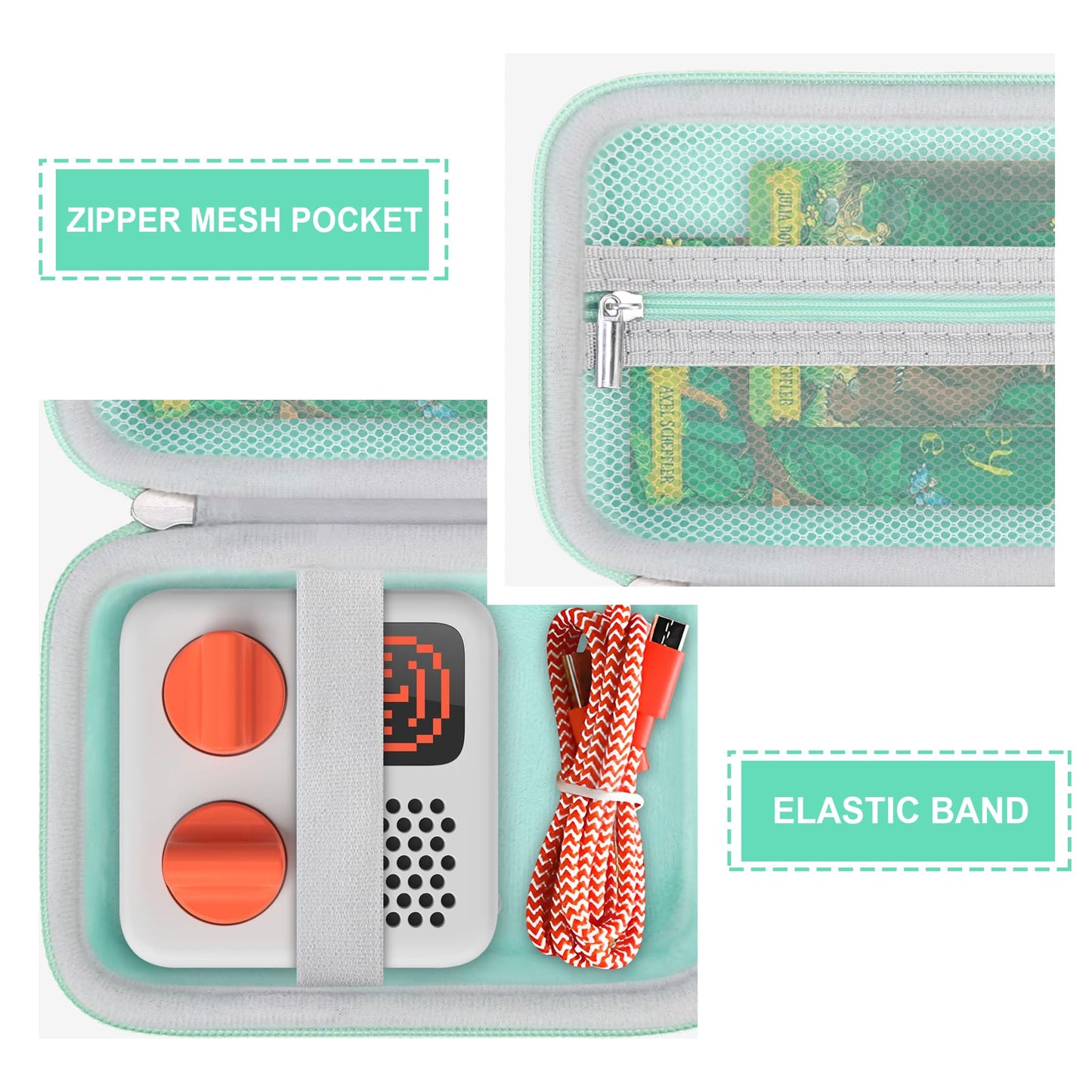 Supmay Hard Travel Case for Yoto Mini (2024 Edition) Kids Screen-Free Bluetooth Audio Player, Storage Holder Protection Case with Zipper Mesh Pocket