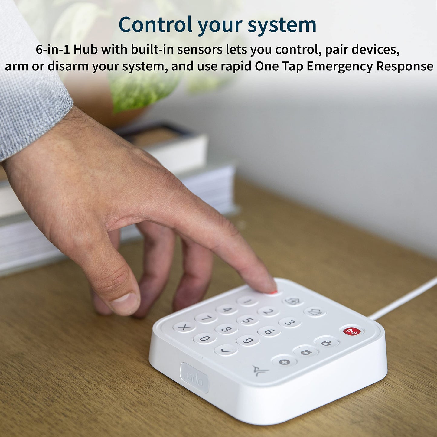 Arlo Home Security System - Alarm System with Wired Keypad Sensor Hub, 5 8-in-1 Sensors & Yard Sign - No Contract Required - DIY Installation - White