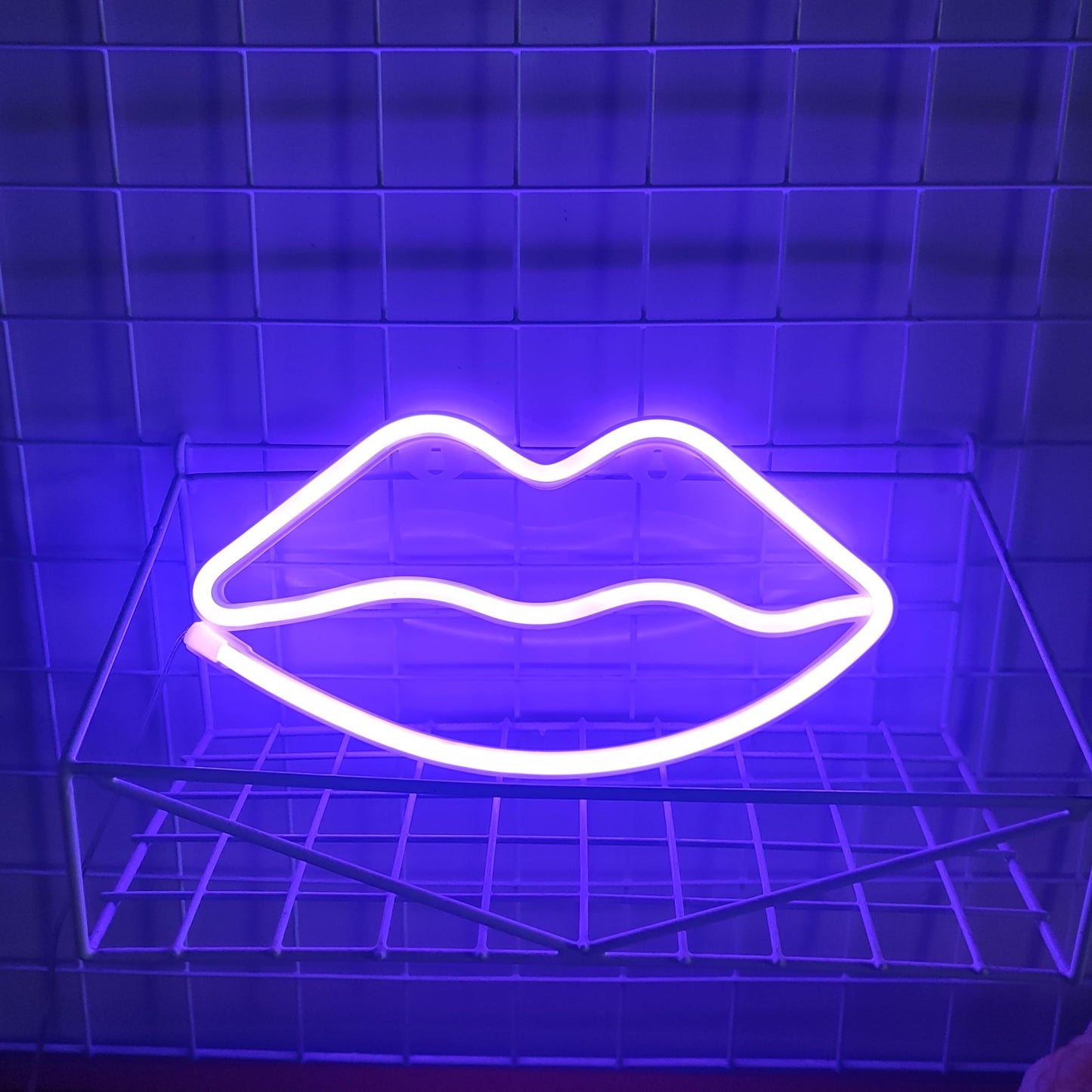 JYWJ Lip Neon Sign,USB or 3-AA Battery Powered Neon Light,LED Table Decoration,Bedroom Wall Decoration,Birthday Gift,Wedding Supplies Business Gift