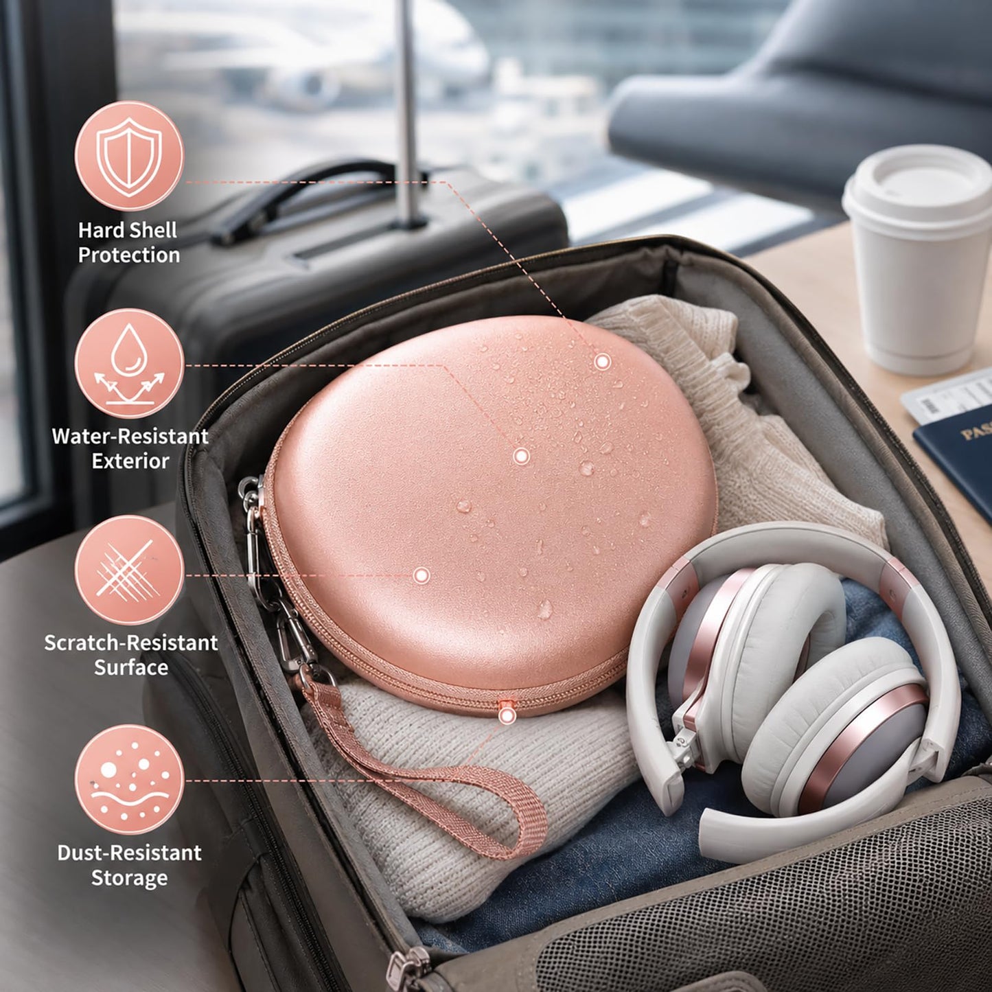 Headphone Case for Beats Solo 4/ for Soundcore/for Glynzak/for Picun B8/ for Beats Studio Pro, Solo3, Solo Pro On-Ear Headphones, Foldable Bluetooth