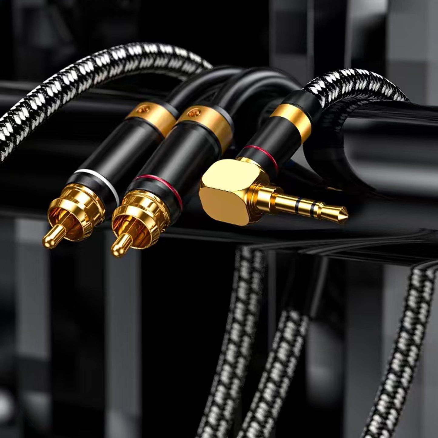 Wekuant Audiophile RCA Cable, [2M/6.5Feet, Silvered-Plated Copper core] 3.5mm Male to 2RCA Male Stereo Audio Adapter Cable with Outer diameters 6.5mm