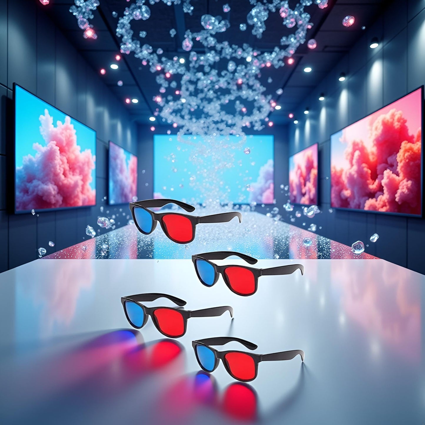 4Pcs Red and Blue 3D Glasses Universal TV Movie Dimensional Video Frame DVD Game Glass 3D Style Glasses 3D Viewing Glasses, Televisions and Video