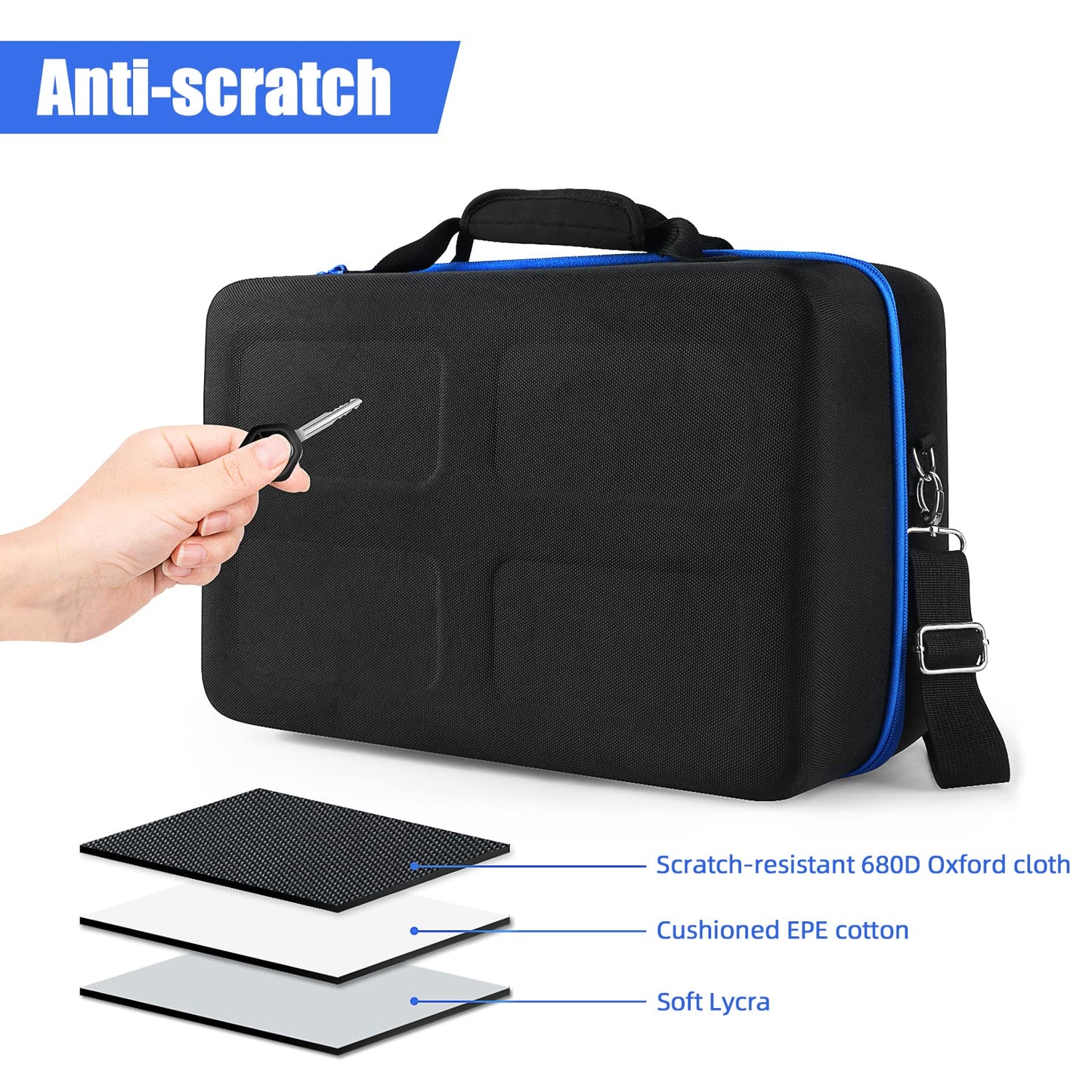 YODOOLTLY Hard Shell Carrying Case for Playstation 5 Console, Travel Case for PS5 Disc Digital Edition, Storage Bag for PS5 Controllers and Other