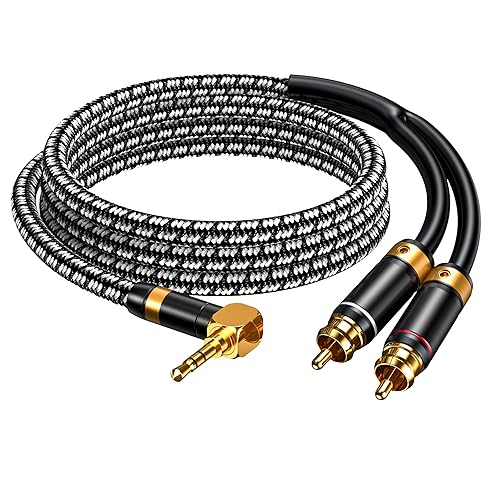 Wekuant Audiophile RCA Cable, [2M/6.5Feet, Silvered-Plated Copper core] 3.5mm Male to 2RCA Male Stereo Audio Adapter Cable with Outer diameters 6.5mm