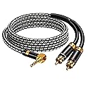 Wekuant Audiophile RCA Cable, [2M/6.5Feet, Silvered-Plated Copper core] 3.5mm Male to 2RCA Male Stereo Audio Adapter Cable with Outer diameters 6.5mm